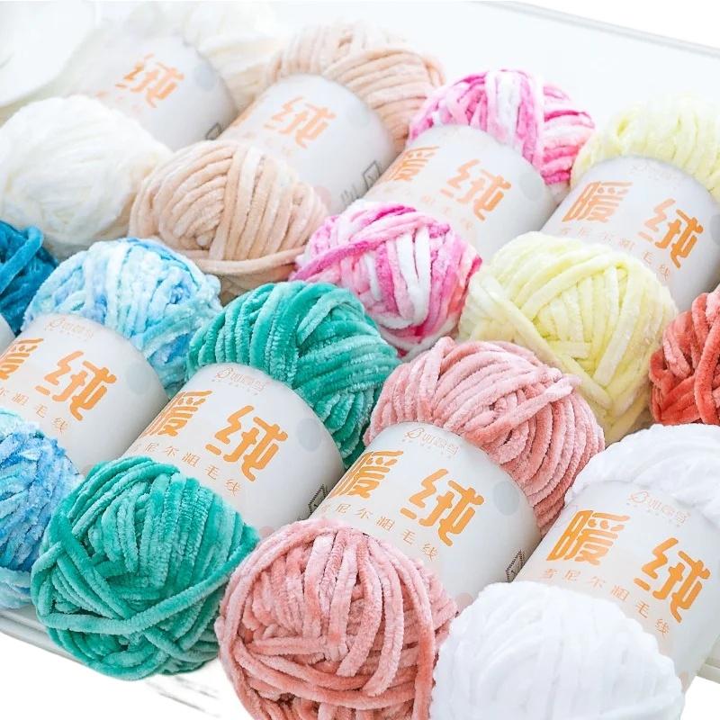 1 Rulle Enfärgad DIY Hantverk Stickning Ull Mjuk För Hatt Halsduk Kreativ Bomullstråd Ull Virkning Handgjorda Tillbehör