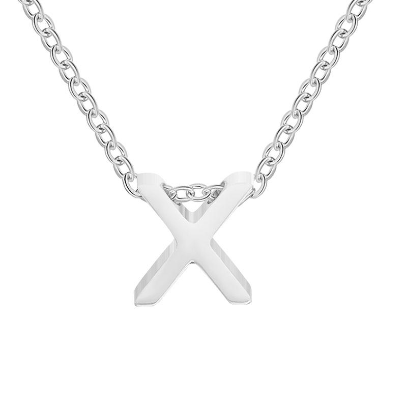 eManco Gold-Plated Stainless Steel Letter Necklace with European & American Pendant
