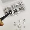 210pcs 304 Stainless Steel Retaining Rings & Belleville Washers Set (M2-M12) with Tweezers