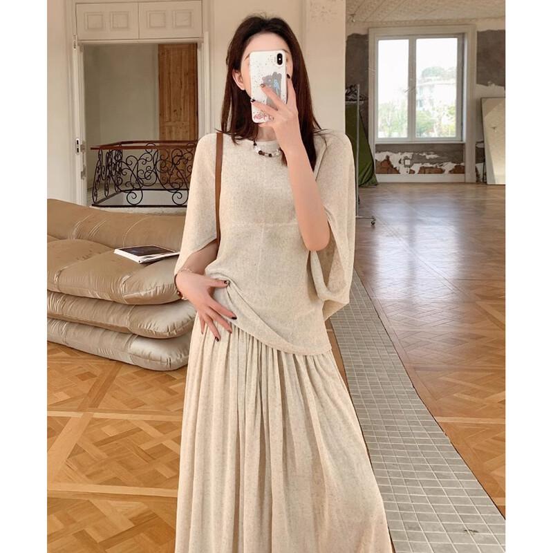 JK&JS French Style Round Neck Thin Knit Top