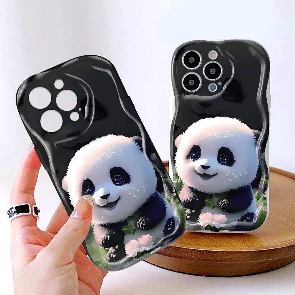 Cartoon Pattern Cream Texture Casing Wavy Edge Soft Silicone Cover Phone Case for IPhone Samsung Huawei Honor Xiaomi Redmi Infinix Tecno