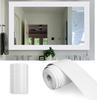 White Wood Grain Mirror Frame Self Adhesive Wallpaper 10 Meters Wood Grain Door Frame Hemming Sticker Self Adhesive Skirting Line 5cmx10m