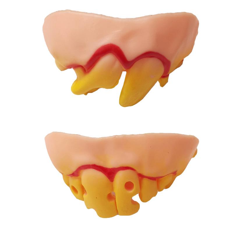Prothèses dentaires drôles ensemble complet de 10 dents de vampire incisives zombie pleines dent drôle Halloween entier
