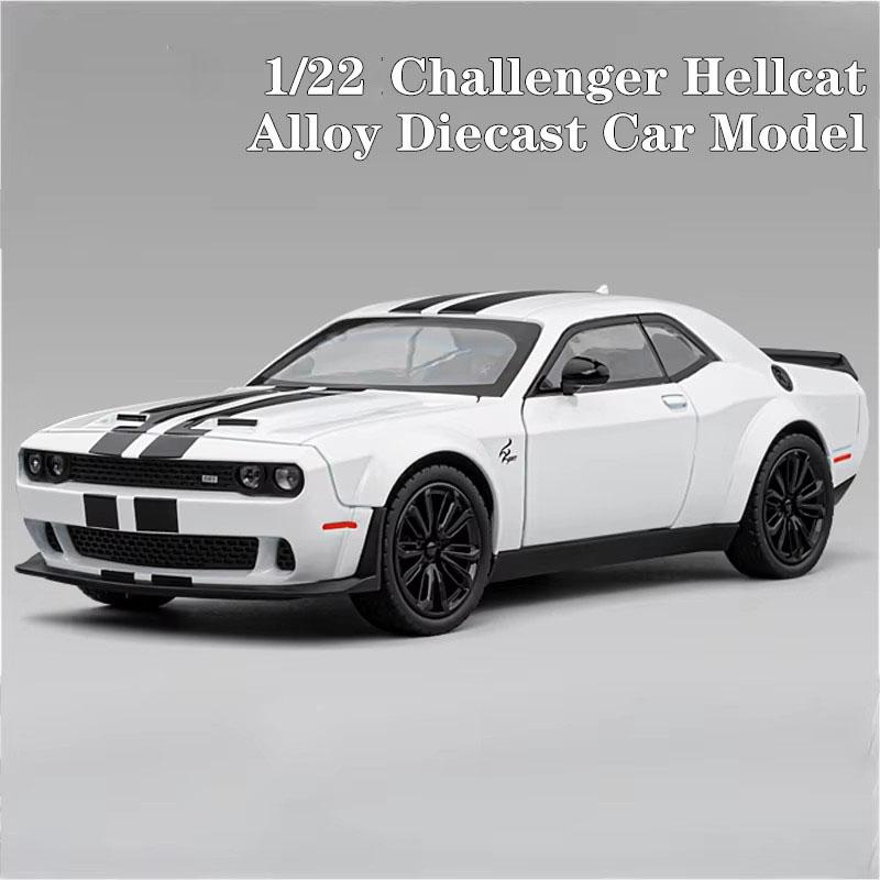 1/22 Dodge Challenger Redeye Hellcat Super Muscle Sportbil Legering Metall Gjuten Bilmodell Ljud & Ljus Samling Hobbys Gåva