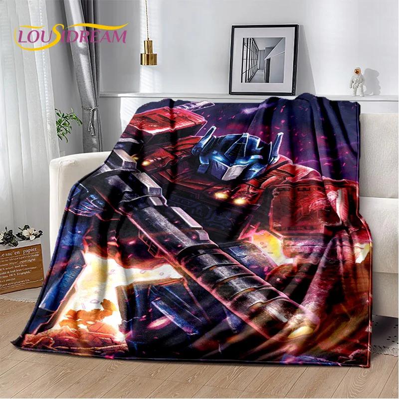 HD Cartoon T-Transformers  Autobots 3D Soft Blankets,Keep Warm Throw Blanket for Picnic Beds Sofa Home Bedroom Gifts Kids Hiking