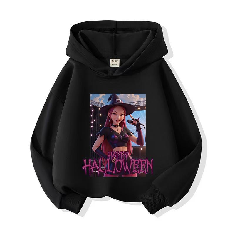 KPOP Children Hoodie Korean Style Halloween Gift Boys Girls Warm Outerwear Autumn Winter 2025 Y2K Fashion Trendy