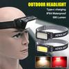 LED Headlamp COB Portable Powerful Rechargeable Headlight Built-in Battery Waterproof Head Torch Head Lamp Hiking Camping Lamp