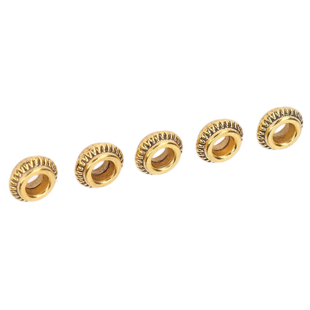 50pcs Hair Dreadlocks Beads Zinc Alloy Hair Beard Decoration Rings DIY Jewelry AccessoriesGold