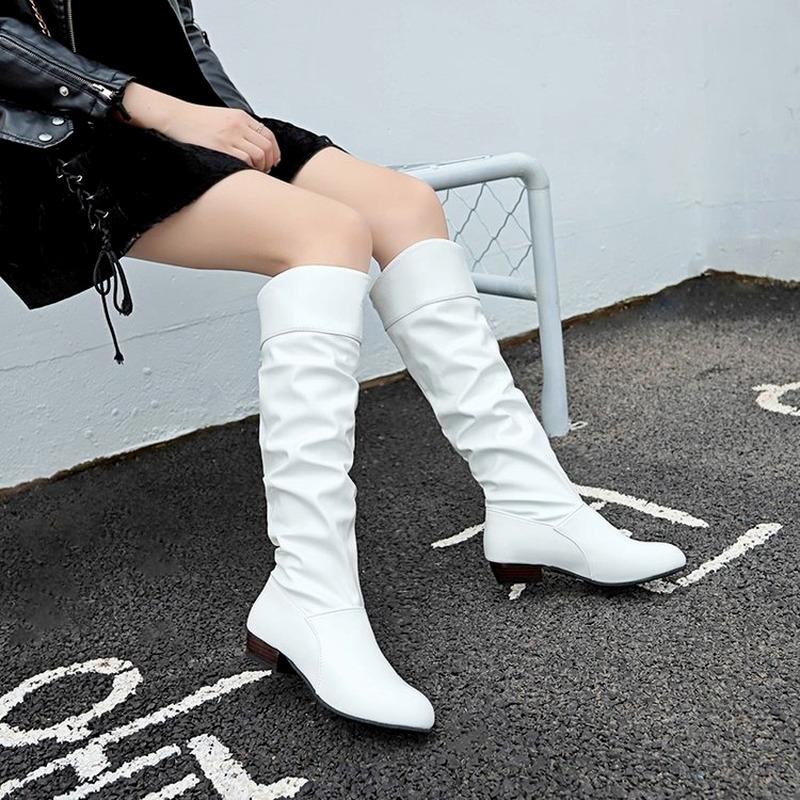 Fashion New Fashion Korean Style Women's Boots In 2024 Spring Autumn Pointed Low Heel Over-the-knee Casual Modern Boots for Daily