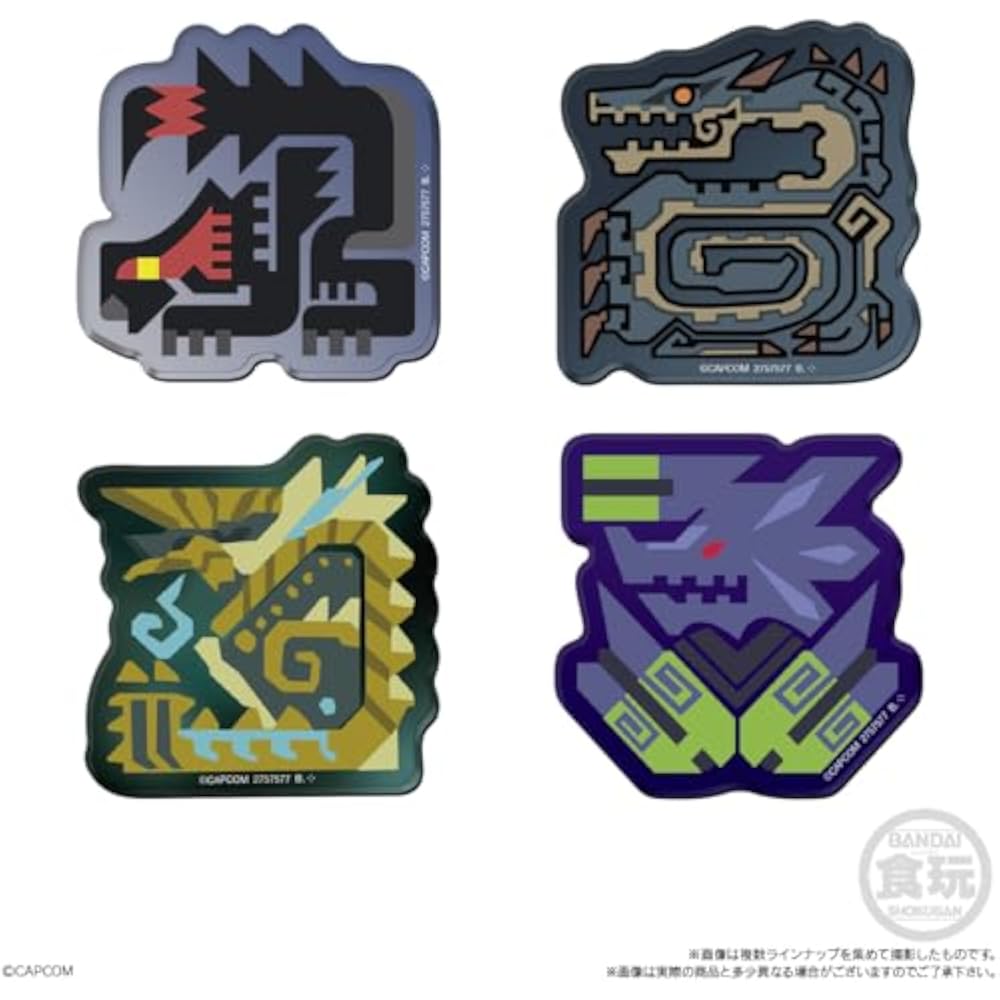 Bandai (BANDAI) Monster Hunter 20th Anniversary Chara Magnets (14 Pack) Food Toy Chewing Gum (Mon...