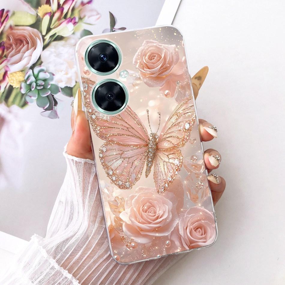 For Huawei Nova 11i Cute Flower Butterfly Cat Painted Case For Huawei Nova11i MAO-LX9 Soft Silicone TPU Phone Cases