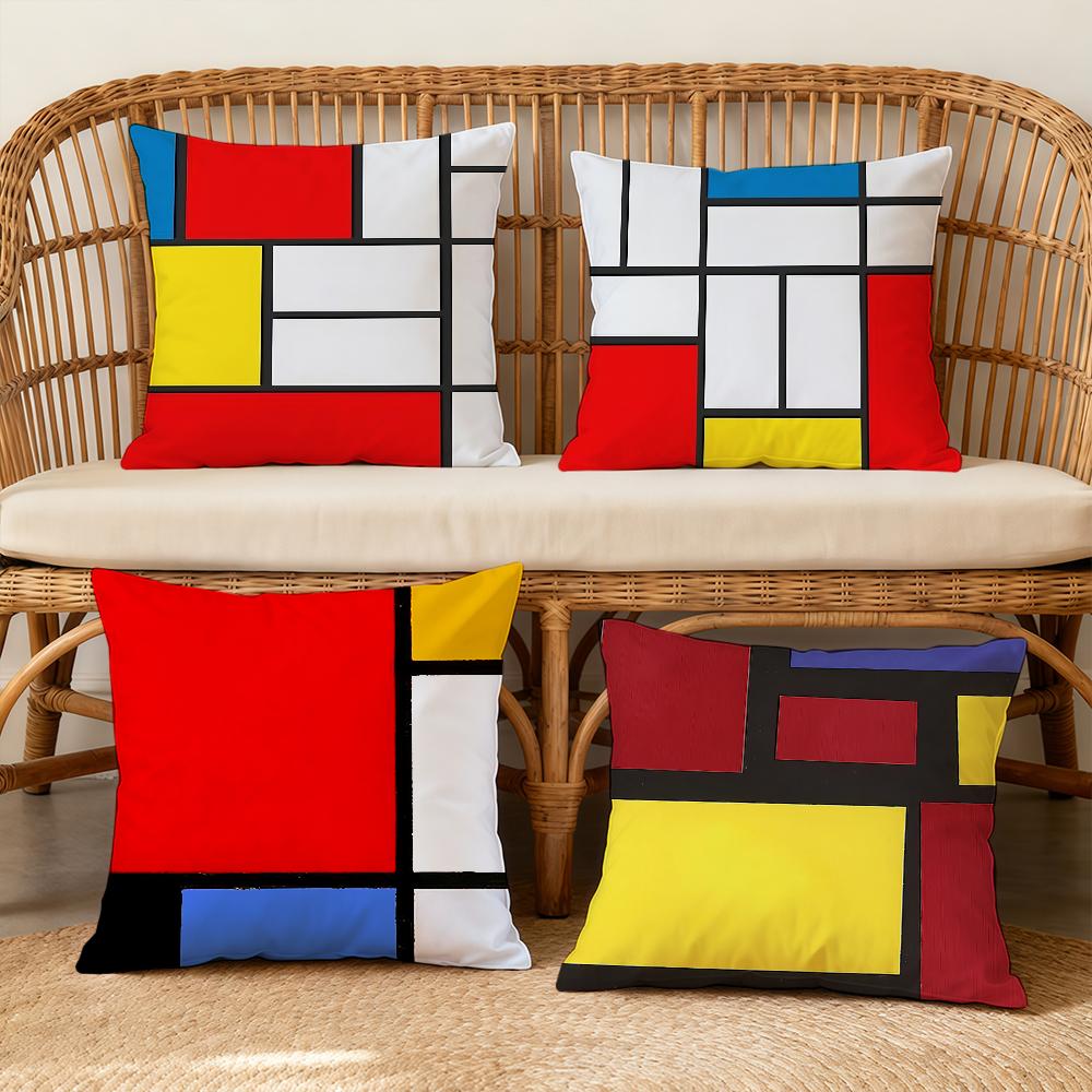 Cushion Cover Soft Case For Sofa Piet Living Room Home Comfortable Office Decor Protective Mondrian Pillow Covers