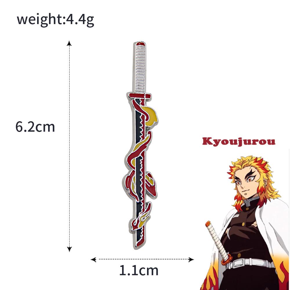 Anime Demon Slayer Kimetsu No Yaiba Sword Brooch Pins Tomioka Giyuu Kochou Shinobu Weapon Brooch Cosplay Jewelry Accessories
