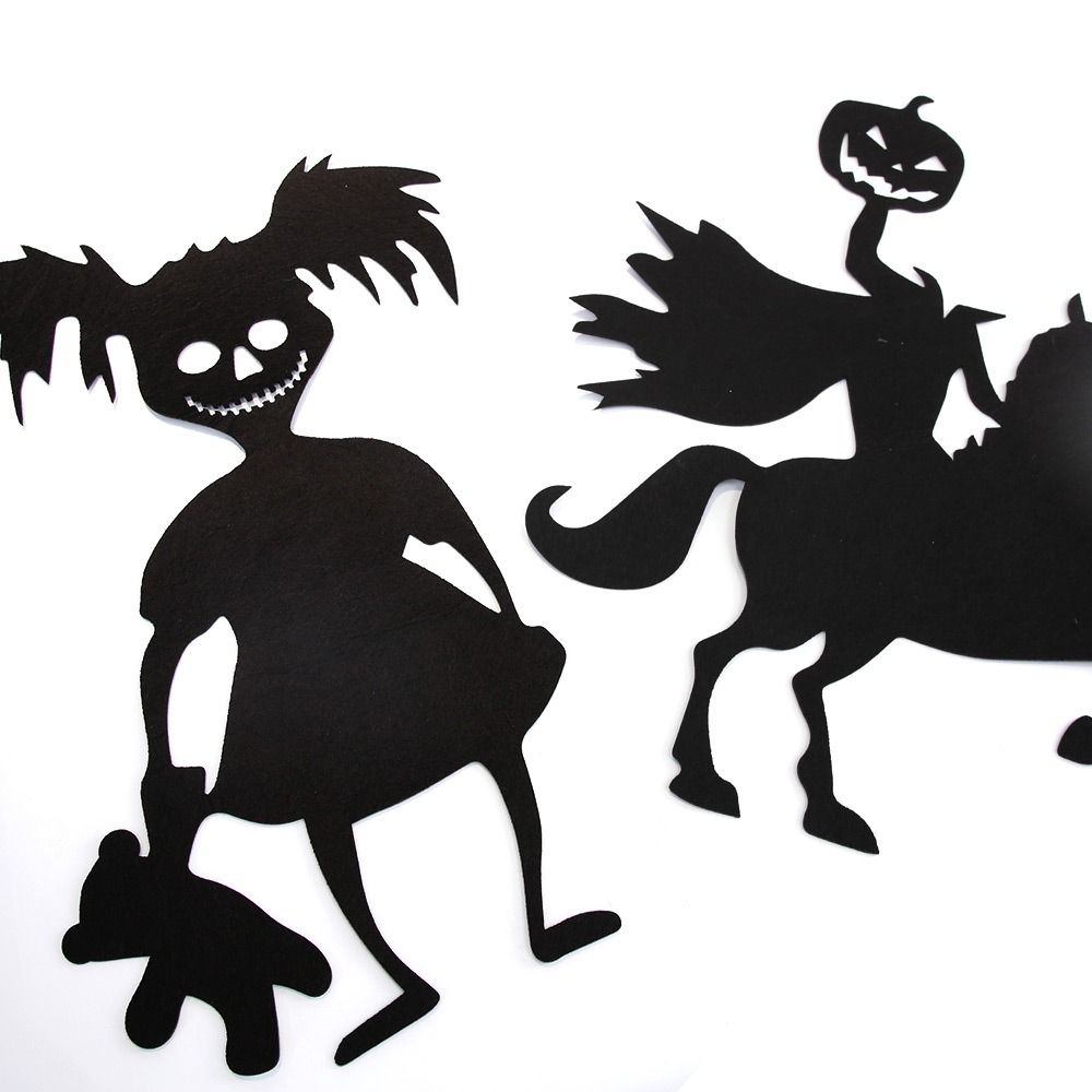 Demons Halloween Skull Felt Stickers Skull Pumpkin Halloween Wallpaper Decal  Home Decoration