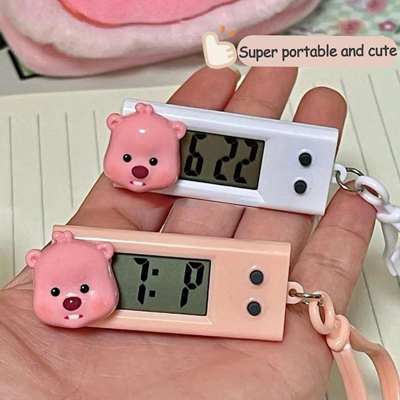 Ceas Electronic Digital Agățat Drăguț Loopy Breloc Rucsac Pandantiv Geantă Ceas Electronic Multifuncțional Ceas Mini Cronometru Cadou