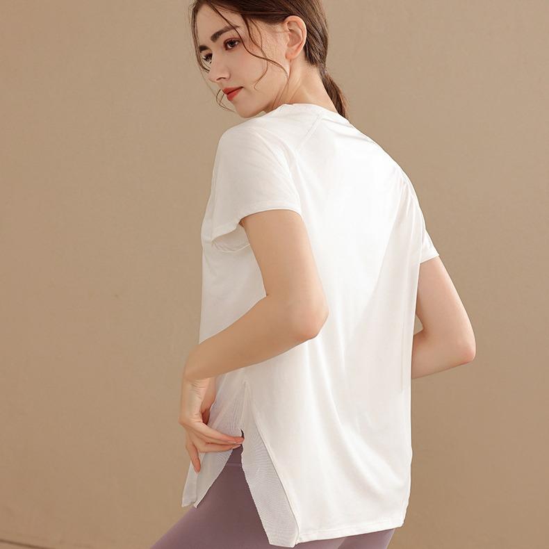 Plus Size Women's Short Sleeve Yoga Top - Loose, Breathable, Slimming Fitness Shirt for Summer