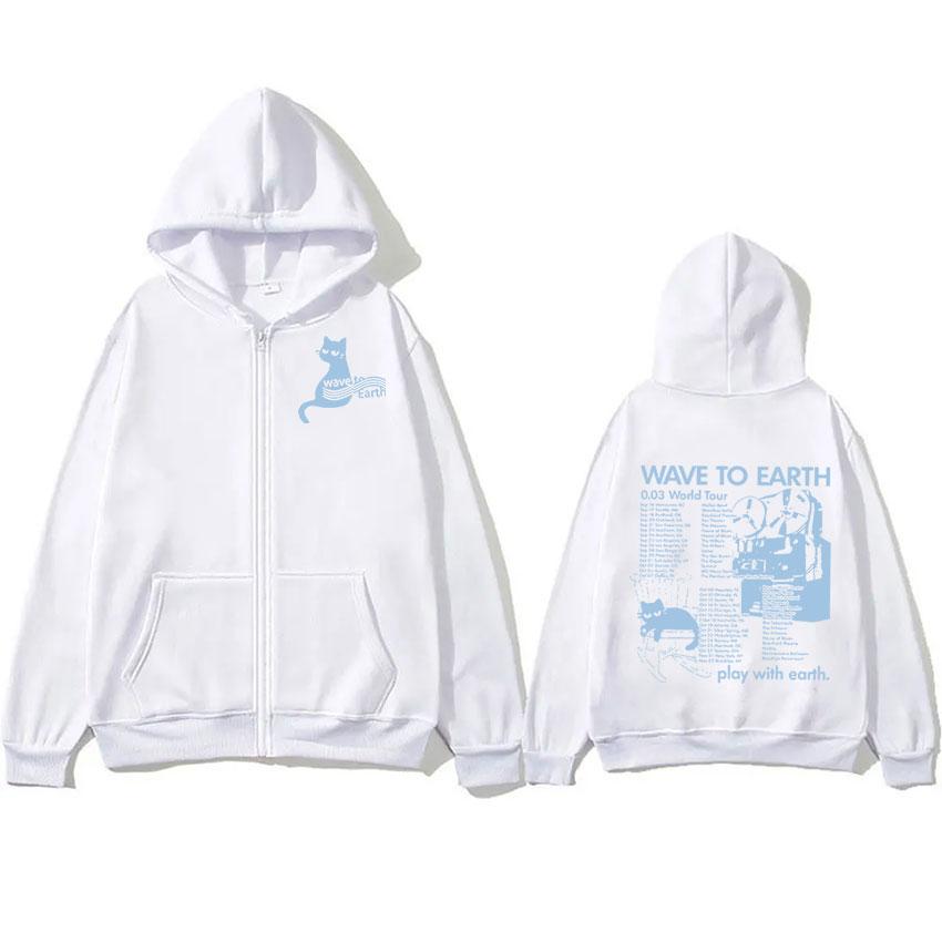 

Kpop Band Wave To Earth Cat 0.03 World Tour Толстовка с капюшоном на молнии для мужчин и женщин в стиле ретро Harajuku Модный пуловер с капюшоном Пальто Уличная одежда M