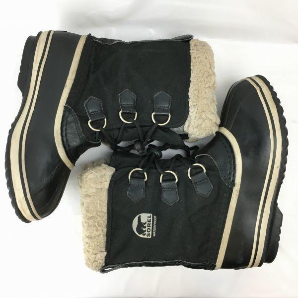 SOREL Premium Snow Boots with Liner Size 4.5 21.5 Black(USED)