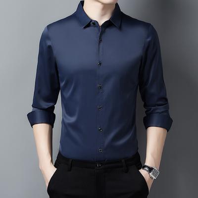 Spring And Autumn Long-sleeved Shirt Men's Business Non-iron Professional Wear Solid Color Shirt