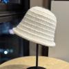 New Style Fisherman Hat Women's Curled Top Hat Autumn and Winter Warm Knitted Cashmere Hat Temperament Face Small Basin Hat