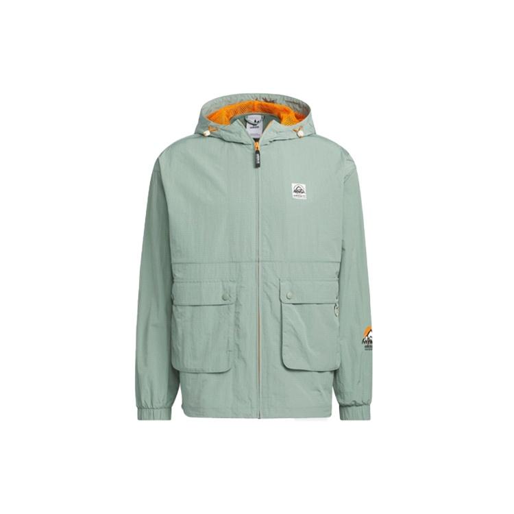 adidas Original Adventure Windbreaker Jacket Silver Green Men s IK8594 M