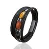 2026 Tiger's Eye Stone Bracelet European and American Men's Woven Leather Multi-layer Hand Rope Retro Jewelry