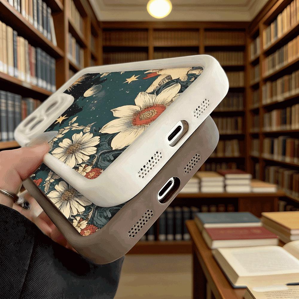 Vintage Starry Night Floral Luxury Anti-Slip TPU Phone Case For Xiaomi Redmi Note 15 14 13 12 11 10 9 Pro Full Protective Cover