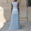 Women's Pleated Dress Elegant Sleeveless Long Dresses