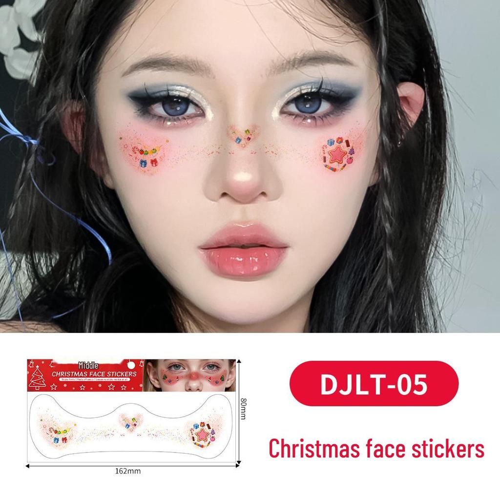 Christmas Tattoo Stickers: Easy-to-Remove Temporary Makeup Tattoos with Tree, Reindeer, and Snowflake Designs.