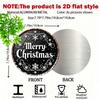 Vintage Black White Metal Merry Christmas Wall Art Round Aluminum Snowflake Star Decor Gift