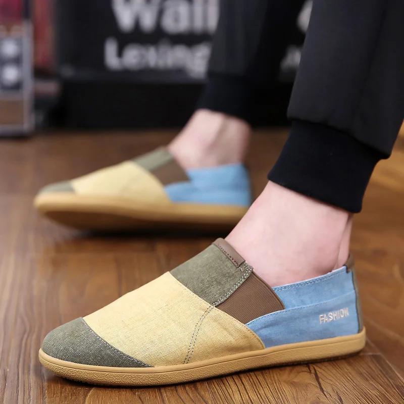 Fisherman's Shoes Fashion Flat Canvas Sneakers Slip On Men's Espadrilles Walking Casual Shoes For Men Loafers Summer2025