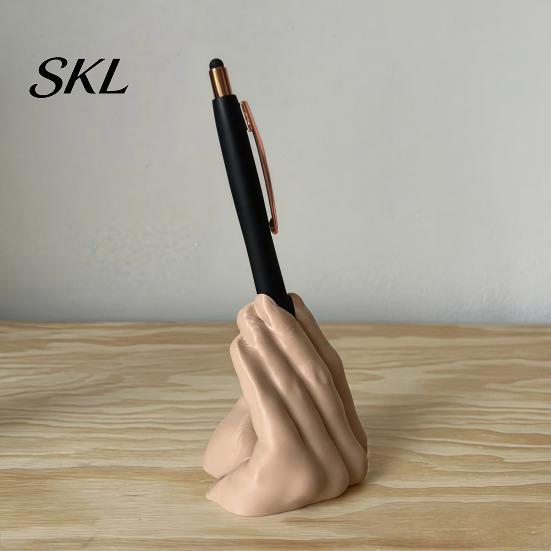 Desk Pen Organizer Funny Hand Gesture Holder for Desk, 3D Printed Stand Novelty Pencil Stand, Desktop Office Accessories Personalized Decor