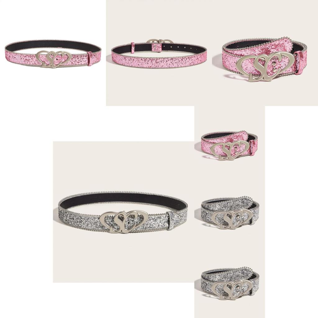 Fashionable Gold Glitter Belt Decorative Sequin Waistband Design