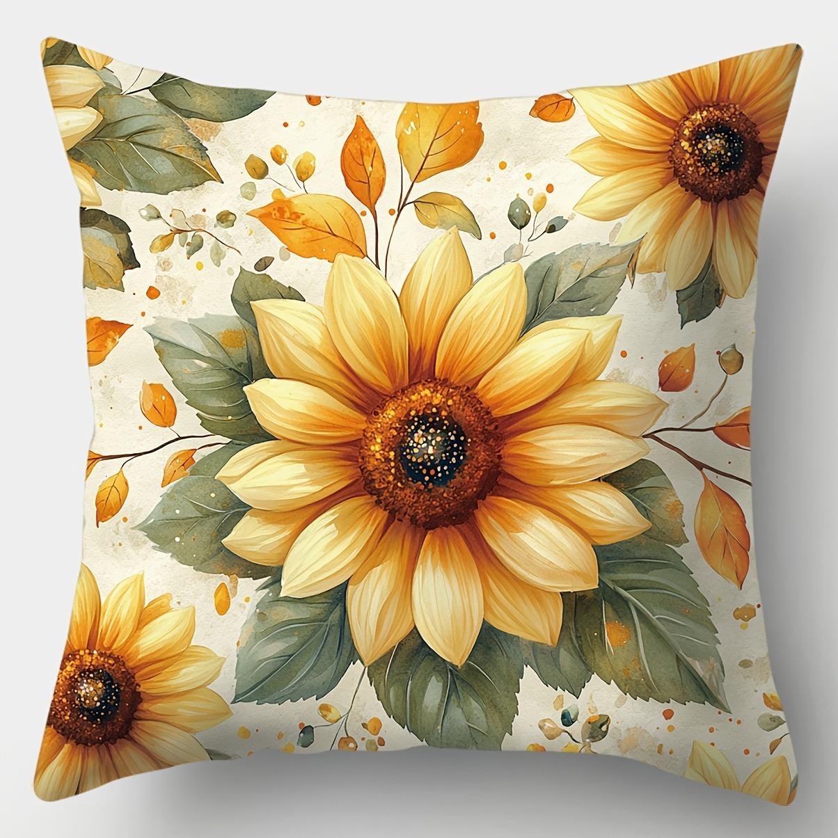 

Подсолнух Осень - тематическая наволочка НаволочкаСпальня Гостиная Диван Домашний декор Полиэстер Наволочка на подушку с молнией 16x16Inch
