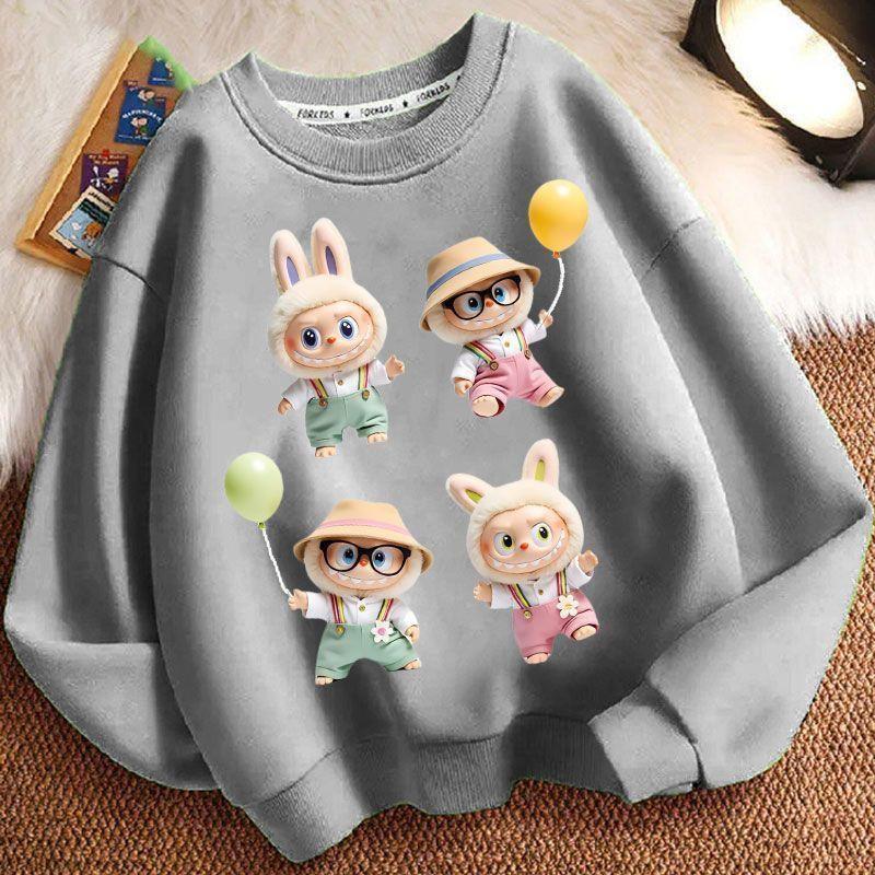 Loose Round-neck Hoodies for Children, Long-sleeved and Cute Round-neck Coats for Boys and Girls In Spring, Autumn and Winter