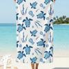 Serviette de plage en microfibre à séchage rapide Thème Océan Tortues marines Doubles Étoiles de mer Corail Vintage Grande Serviette de voyage