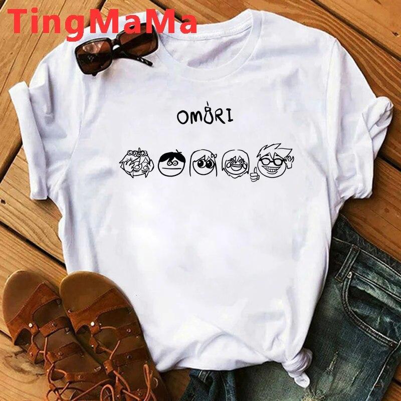 Omori Yaz Üst Giyim Unisex Baskı Estetik Sokak Giyimi Ulzzang Tişört Tumblr Omori Tişört Erkek Unisex
