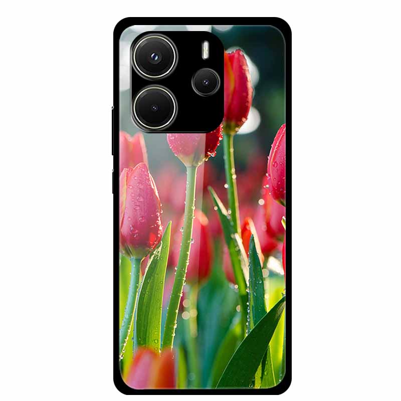 For Redmi Note 14 4G Phone Case Note14 Coque Hard Tempered Glass Back Cover For Xiaomi Redmi Note 14 5G Case Shell Soft Bumper