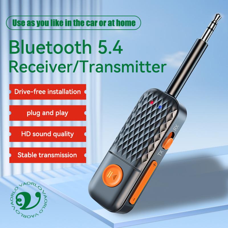 2 In 1 Bluetooth 5.4 Audio Transmitter Receiver 3.5mm AUX Jack Airplane Wireless Adapter Mic For TV Car Kit Speaker PC Headphone