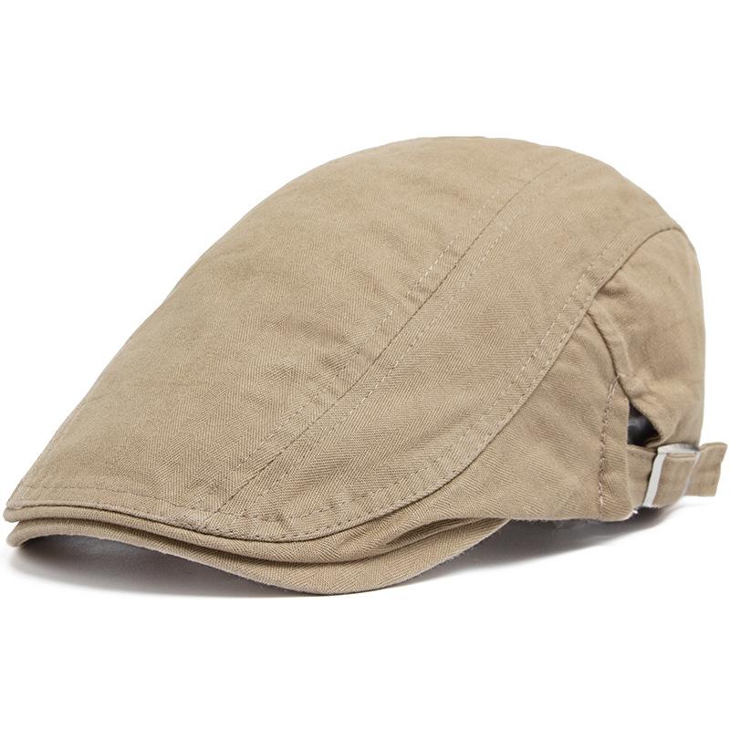 Vintage British Style Cotton Beret Hat Men Women Casual Forward Cap Solid Color Sun Duckbill Hat Spring Summer Lightweight Adjustable Unisex Hats