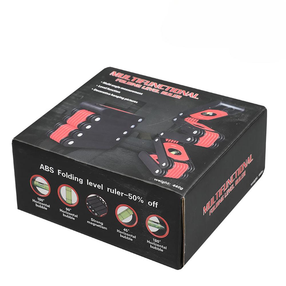 1PC High Precision Multifunctional Folding Horizontal Ruler Home Improvement Corner Woodworking Artifact Measuring Tool with Magnetic Balance Ruler