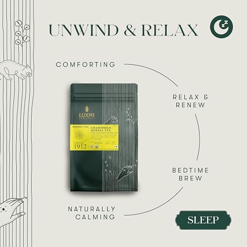 Luxmi Estates Bio Kamille Kräuteraufguss Teebeutel 50 Stück Reine Kamille Koffeinfrei Beruhigender Entspannender Tee