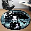 Tappeto Rotondo Mercoledì Addams per Ufficio, Antiscivolo, Morbido e Durevole, Tappeto da Ufficio per Decorazione d'Interni, Perfetto per Ufficio, Bella Decorazione