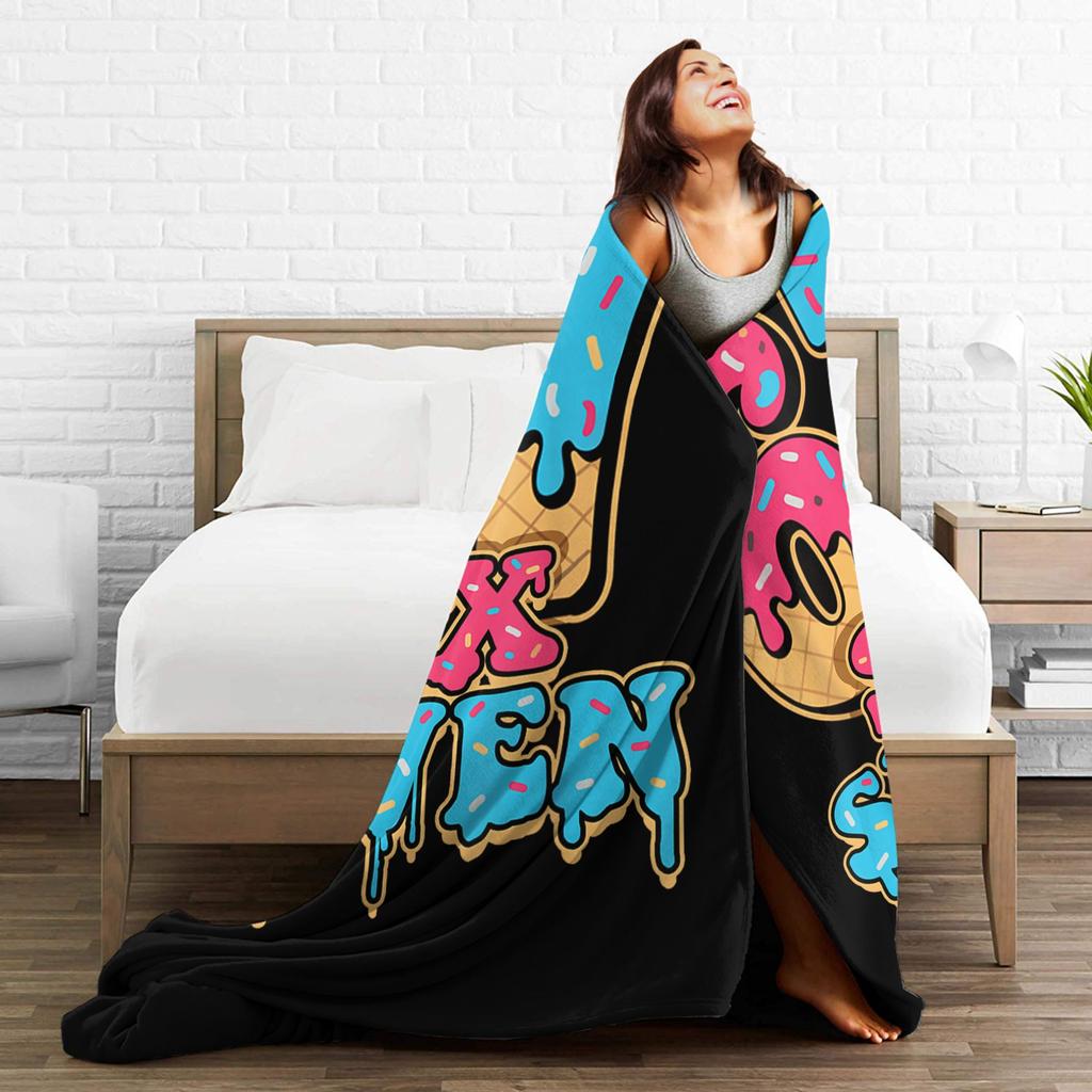Six Seven Ice Cream Drip Meme 67 Blanket Quality Warm Bedding Throws Winter Child Couch Chair Sofa Bed Novelty Bedspread