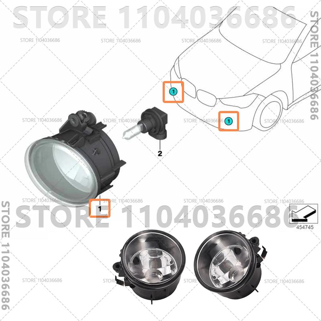 For 2011 2012 2013 2014 2015 2016 2017 2018 2019 BMW X1 X2 X3 X4 F25 F26 F39 F48 Front Fog Lights Lamp 63177238787 63177238788