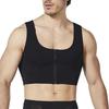 Men Chest Corset Compression Slimming Breathable Quick Dry Body Shape Nylon Stretchy Corset Tank Top Black M