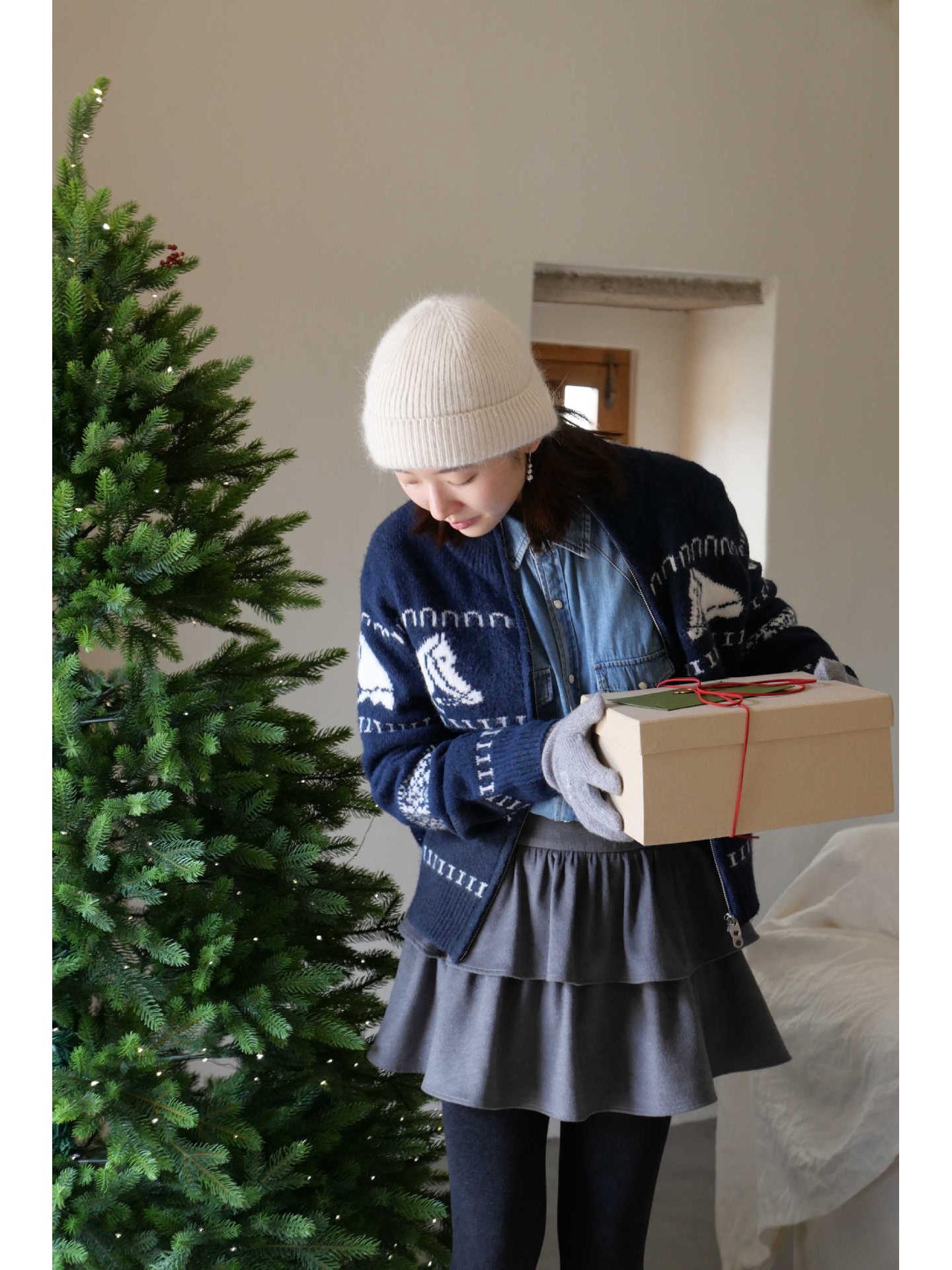 

Winter Sprite Age-Defying Layered Ruffle Wool Skirt 02329 Large серый