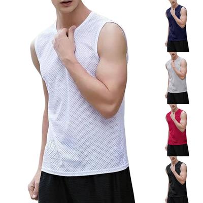 Herren Tank Top Mesh Sport Base Shirt Ärmelloses T-Shirt Sommer Dünne Herrenbekleidung