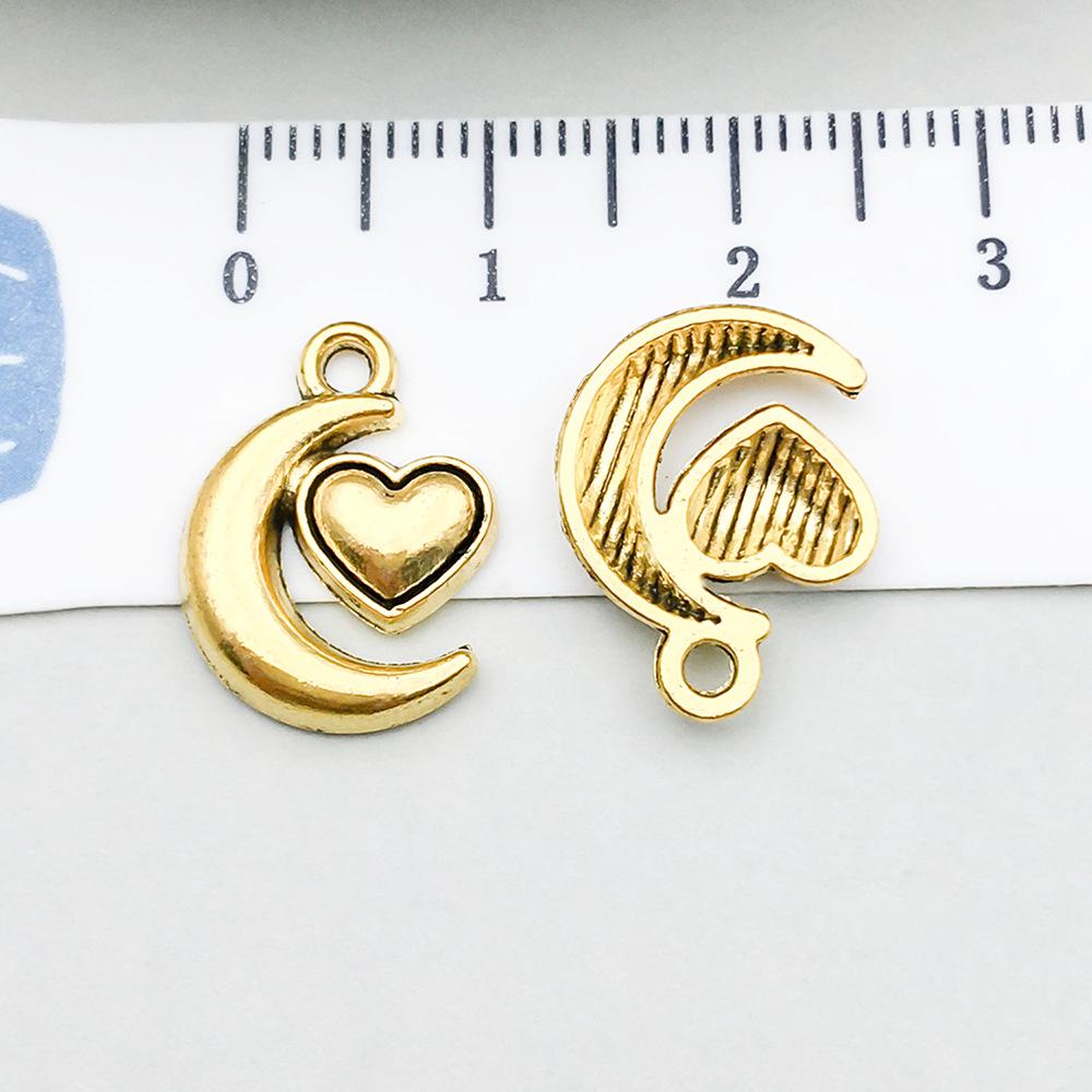 100-Piece Five-Color Alloy Sun, Moon, and Star Pendant Charms for DIY Jewelry