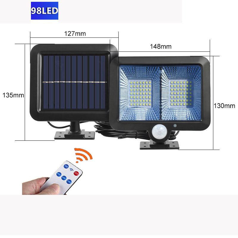 100LED Solar Licht Außen Motion Sensor Aufladen Solar Wand Licht Wasserdicht Notfall Led Licht Straße Garten Veranda Lampe